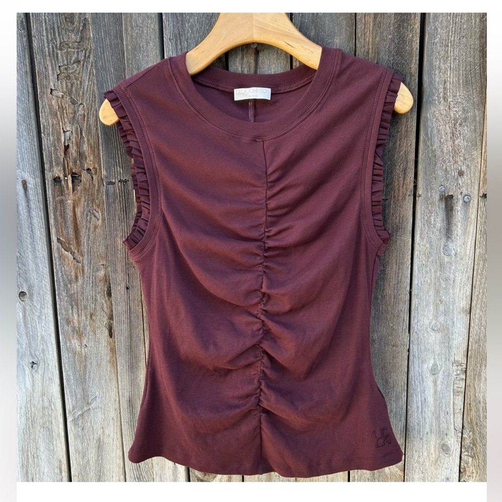 New Ulla Johnson Kyla Sleeveless Top Cotton Bordeaux XL